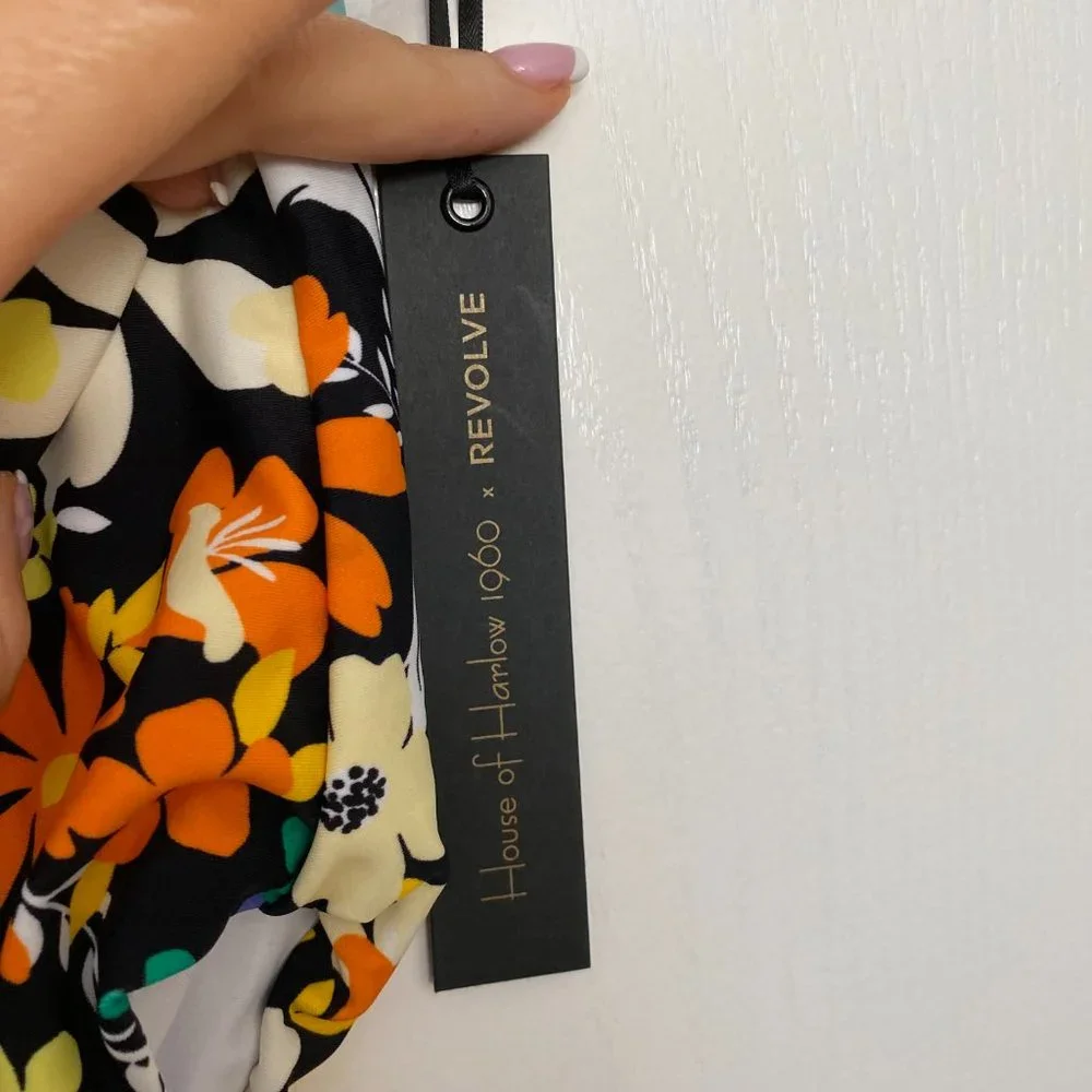 NEW house of harlow x revolve floral one piece swimsuit